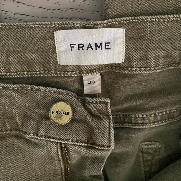 Frame Denim Le High Washed Moss Rips Distressed Straight Cropped Leg Jeans - Picture 9 of 11